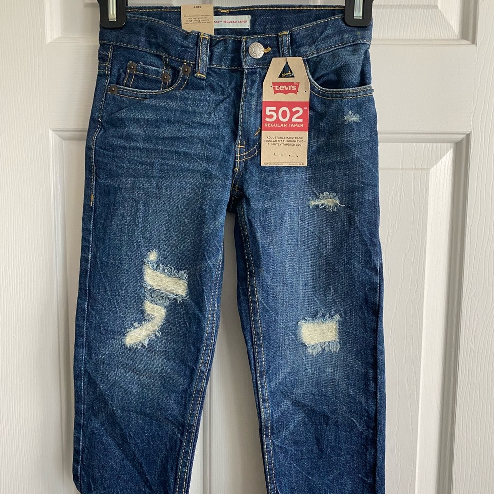 BRAND NEW Girls LEVI’S 502 Distressed Jeans Size 4